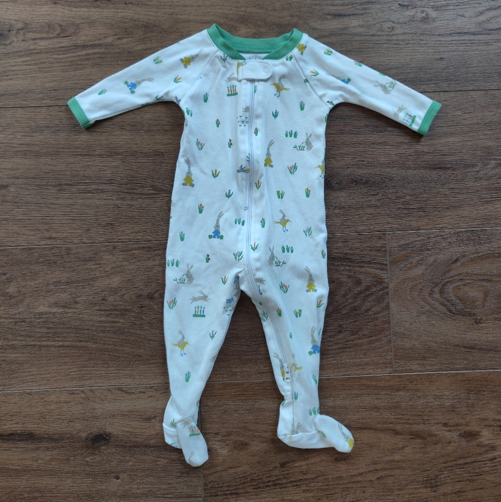 Lake rabbit print footed pajamas